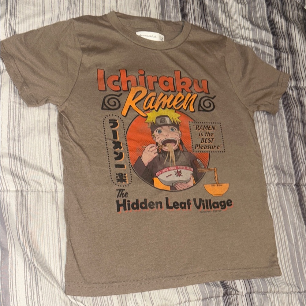Abercrombie boys size 7/8 Ichiraku Ramen Kids Brown T-Shirt